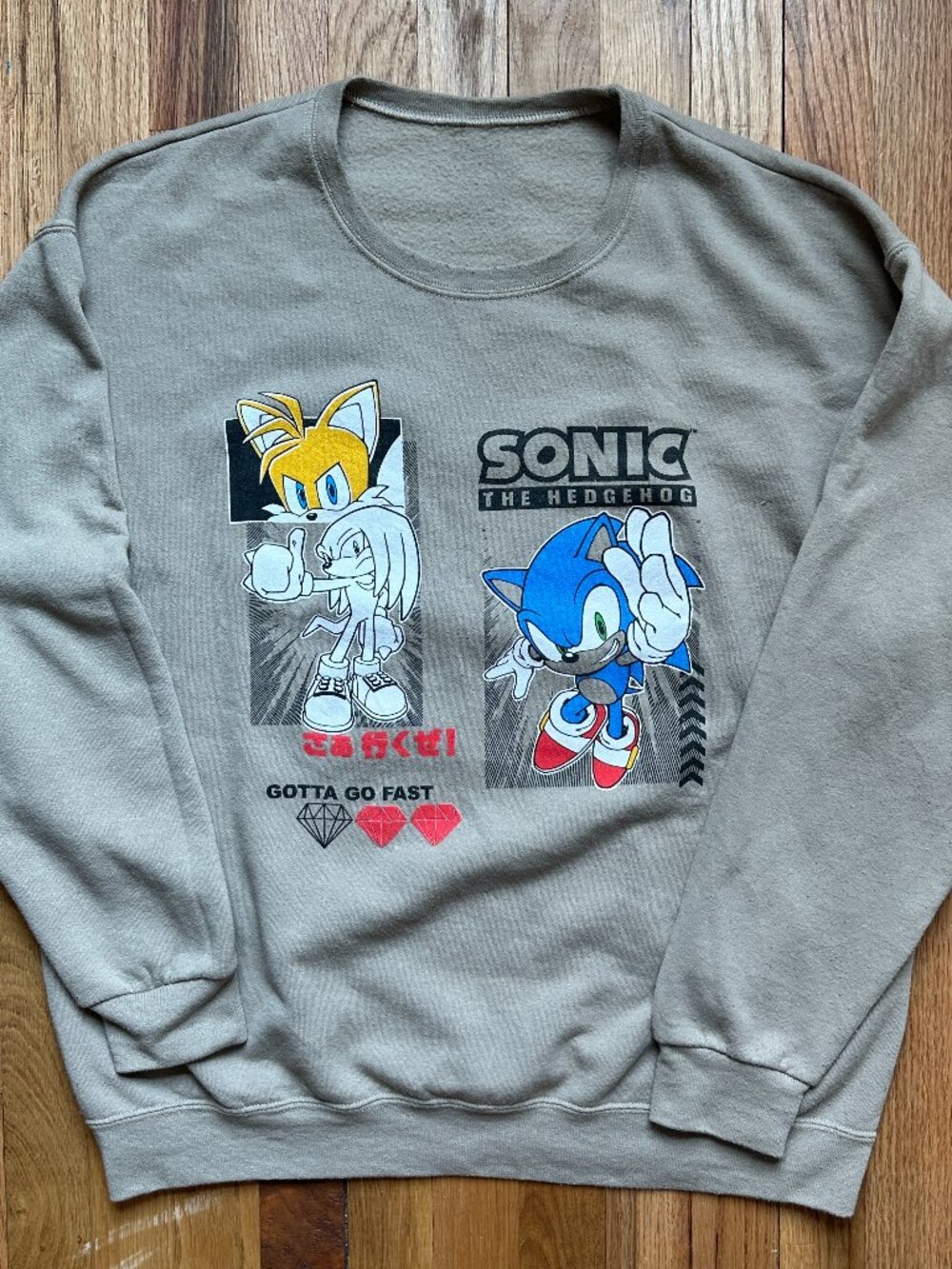 Men’s Sonic Hedgehog Crewneck Sweatshirt Size Large Knuckles Tails XXL